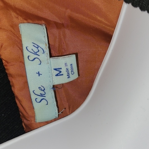 She & Sky Long Bomber Jacket Size M - Picture 4 of 5